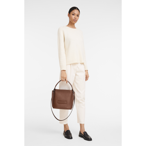 Longchamp 3D Bőr Crossbody Táska Női Barna | 42395OAVW