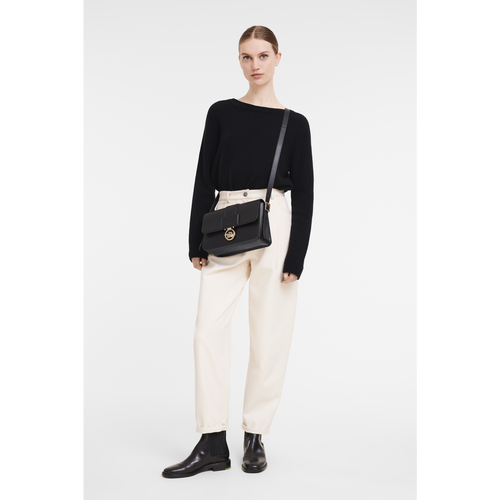 Longchamp Box-Trot M Bőr Crossbody Táska Női Fekete | 34019MBIQ