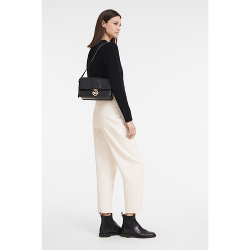 Longchamp Box-Trot M Bőr Crossbody Táska Női Fekete | 34019MBIQ