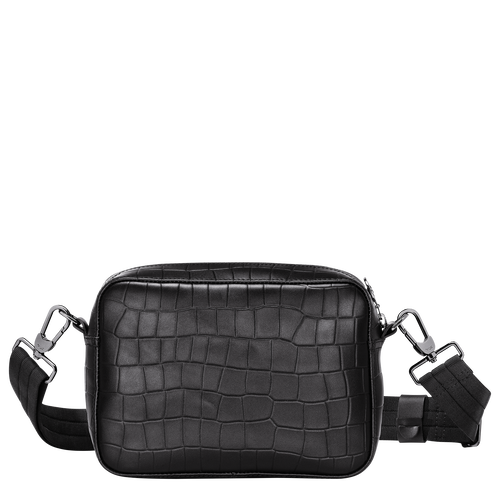 Longchamp Croco Block Bőr Crossbody Táska Férfi Fekete | 23597HIEB