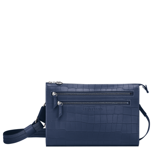 Longchamp Croco Block Bőr Crossbody Táska Férfi Kék | 58964KVDU