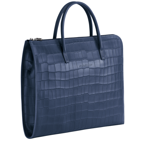 Longchamp Croco Block S Bőr Aktatáska Férfi Kék | 70149JNMZ