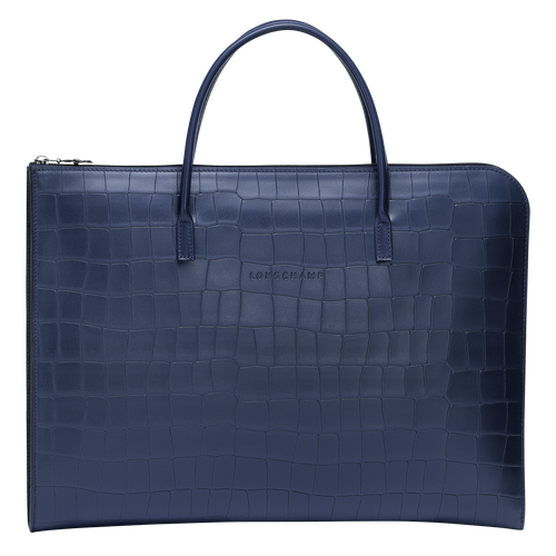 Longchamp Croco Block S Bőr Aktatáska Férfi Kék | 70149JNMZ