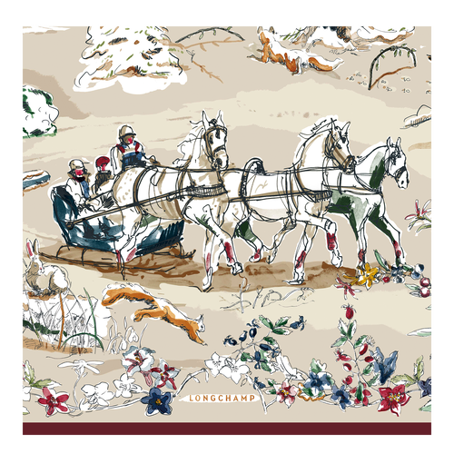 Longchamp Fall-Téli 2022 Kollekciók Silk Silk Scarves Női Bézs | 49321XVJH