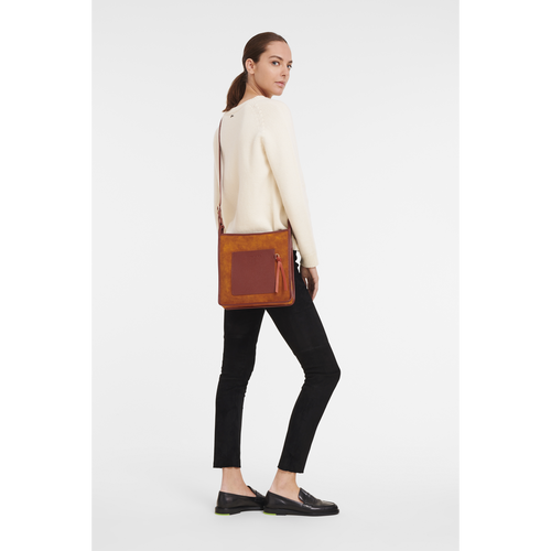 Longchamp Le Foulonné L Bőr Crossbody Táska Női Narancssárga | 14078SKPZ