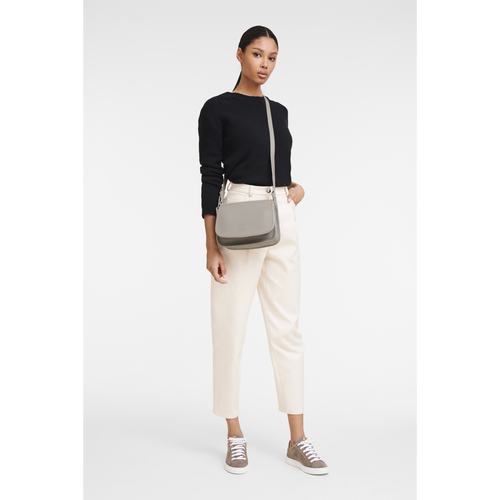 Longchamp Le Foulonné M Bőr Crossbody Táska Női Szürke | 51637ZLSN