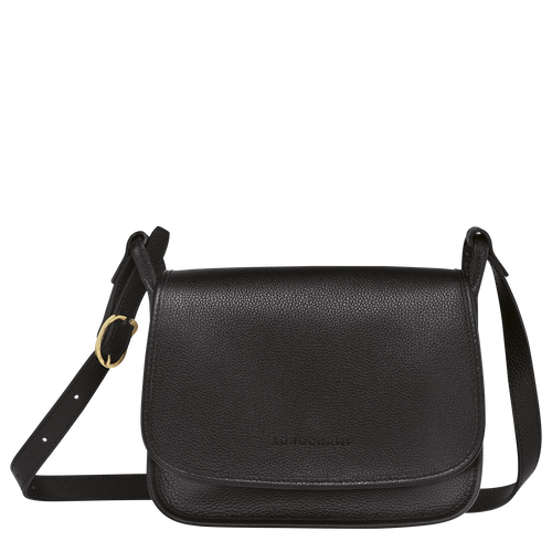 Longchamp Le Foulonné M Bőr Crossbody Táska Női Fekete | 83796CDJT