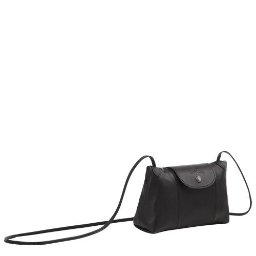 Longchamp Le Pliage Cuir Bőr Crossbody Táska Női Fekete | 50483ORDQ