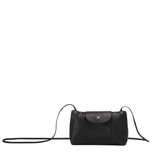 Longchamp Le Pliage Cuir Bőr Crossbody Táska Női Fekete | 50483ORDQ