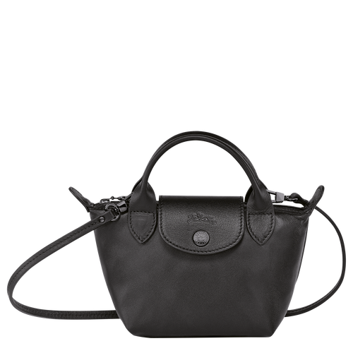 Longchamp Le Pliage Cuir Bőr Crossbody Táska Női Fekete | 92084MAIW