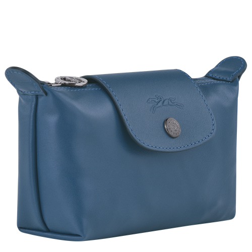 Longchamp Le Pliage Cuir Bőr Pouches Női Kék | 95476JZWC