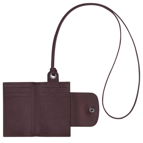 Longchamp Le Pliage Cuir Bőr with necklace Kártyatartó Férfi Piros | 04539HOCF