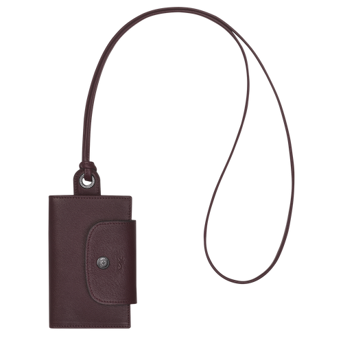 Longchamp Le Pliage Cuir Bőr with necklace Kártyatartó Férfi Piros | 04539HOCF