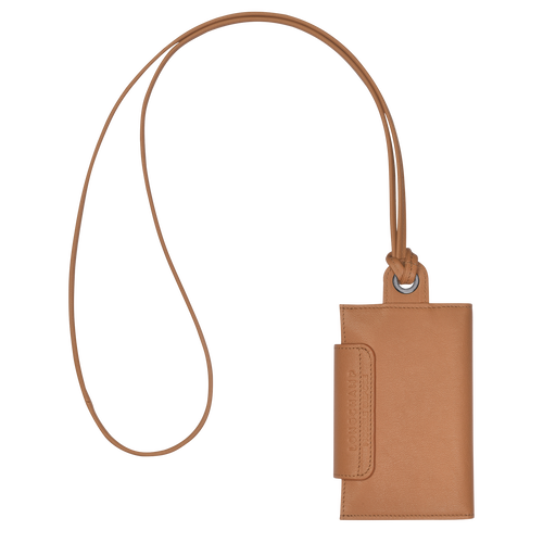 Longchamp Le Pliage Cuir Bőr with necklace Kártyatartó Férfi Bézs | 67102OBGJ