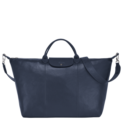 Longchamp Le Pliage Cuir L Bőr Utazótáskák Férfi Kék | 19437JXSL