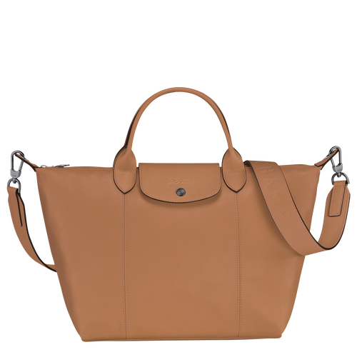 Longchamp Le Pliage Cuir M Bőr Kézitáska Női Bézs | 39508QXSV