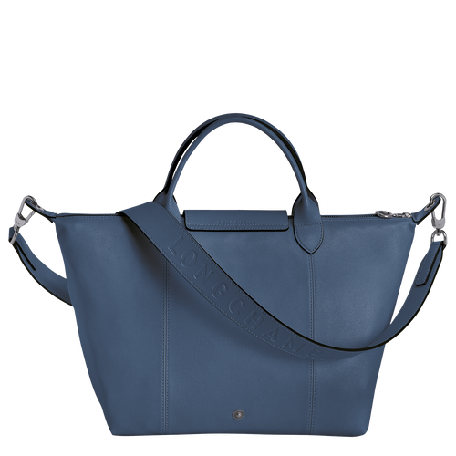 Longchamp Le Pliage Cuir M Bőr Kézitáska Férfi Kék | 51382HTIO