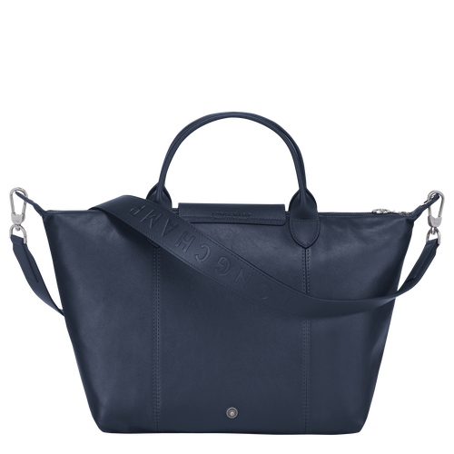 Longchamp Le Pliage Cuir M Bőr Kézitáska Férfi Kék | 51746KFCP