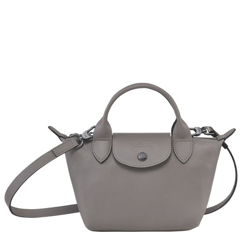 Longchamp Le Pliage Cuir XS Bőr Kézitáska Női Szürke | 37960MRNU