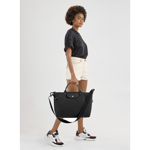 Longchamp Le Pliage Energy L Vászon, Recycled canvas Kézitáska Férfi Fekete | 64183FLVJ