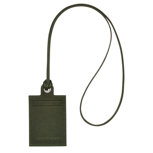 Longchamp Le Pliage Green Bőr with necklace Kártyatartó Női Zöld | 13968HFCJ