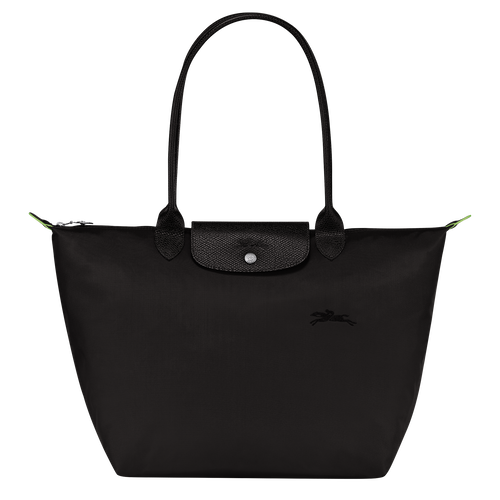 Longchamp Le Pliage Green L Vászon, Recycled canvas Válltáskák Női Fekete | 41765XJKL