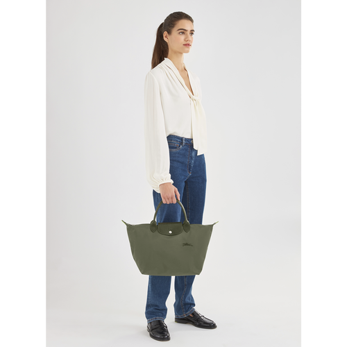 Longchamp Le Pliage Green M Vászon, Recycled canvas Kézitáska Női Zöld | 05986ZFLA