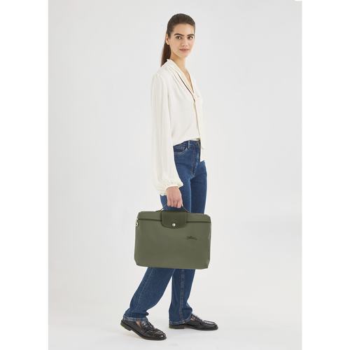 Longchamp Le Pliage Green Vászon, Recycled canvas Aktatáska Női Zöld | 31496WRIQ