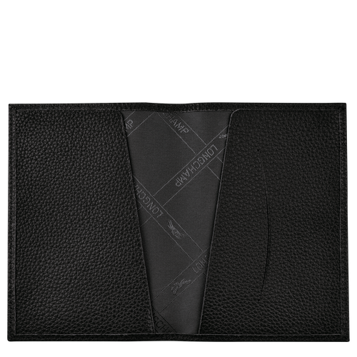 Longchamp Passport cover Le Foulonné Bőr Pouches Férfi Fekete | 18546CMRS