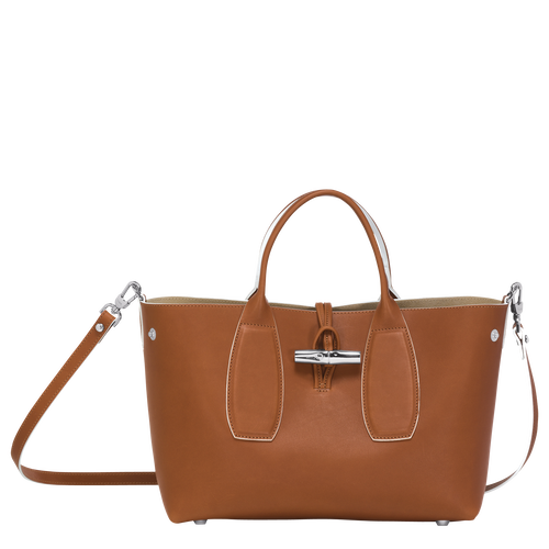 Longchamp Roseau M Bőr Kézitáska Női Barna | 39651XWUP