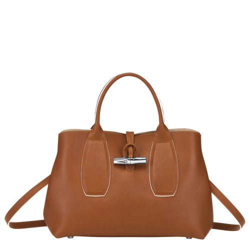 Longchamp Roseau M Bőr Kézitáska Női Barna | 39651XWUP