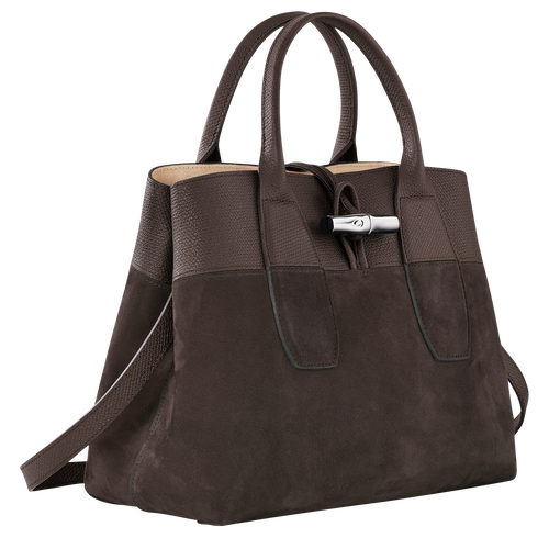 Longchamp Roseau M Bőr Kézitáska Női Barna | 83546FWKH