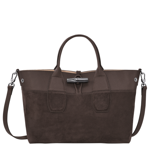 Longchamp Roseau M Bőr Kézitáska Női Barna | 83546FWKH