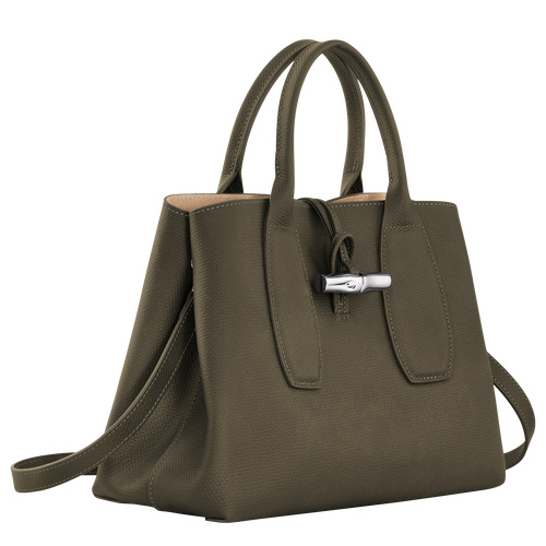 Longchamp Roseau M Bőr Kézitáska Női Zöld | 37451YHJI