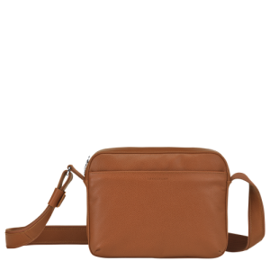 Longchamp Le Foulonné Bőr Crossbody Táska Férfi Barna | 20195VJER