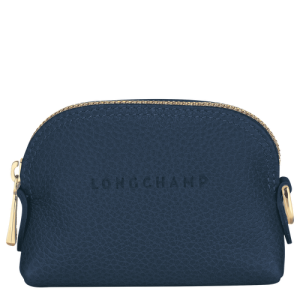 Longchamp Le Foulonné Bőr Érme Pénztárca Női Kék | 29150DZOM