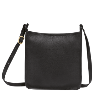 Longchamp Le Foulonné L Bőr Crossbody Táska Női Fekete | 96528XBCY