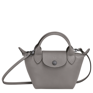 Longchamp Le Pliage Cuir Bőr Crossbody Táska Női Szürke | 39178ANHM