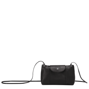 Longchamp Le Pliage Cuir Bőr Crossbody Táska Női Fekete | 50483ORDQ