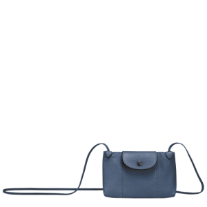 Longchamp Le Pliage Cuir Bőr Crossbody Táska Női Kék | 65839VBHA