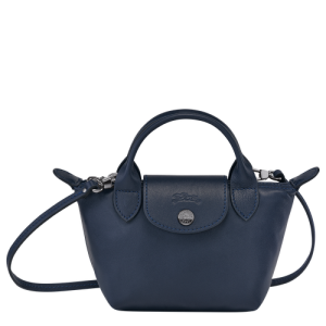 Longchamp Le Pliage Cuir Bőr Crossbody Táska Női Kék | 93046UYCW