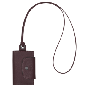 Longchamp Le Pliage Cuir Bőr with necklace Kártyatartó Férfi Piros | 04539HOCF