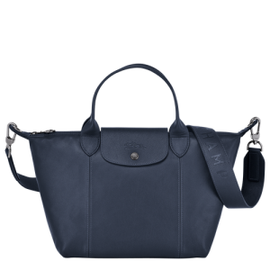 Longchamp Le Pliage Cuir S Bőr Kézitáska Női Kék | 56194VLHF