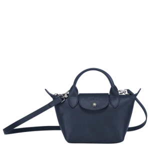 Longchamp Le Pliage Cuir XS Bőr Mini Táska Női Kék | 27043ZJDE