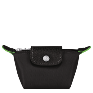 Longchamp Le Pliage Green Vászon, Recycled canvas Érme Pénztárca Férfi Fekete | 28407YQUM