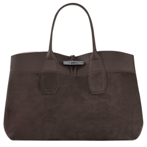 Longchamp Roseau L Bőr Kézitáska Női Barna | 18490XTAQ