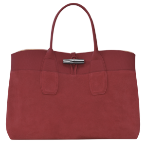 Longchamp Roseau L Bőr Kézitáska Női Piros | 21476SYZL