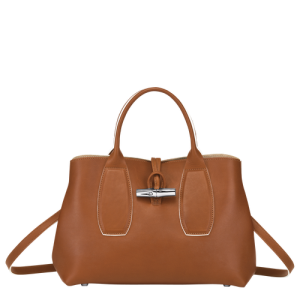 Longchamp Roseau M Bőr Kézitáska Női Barna | 39651XWUP